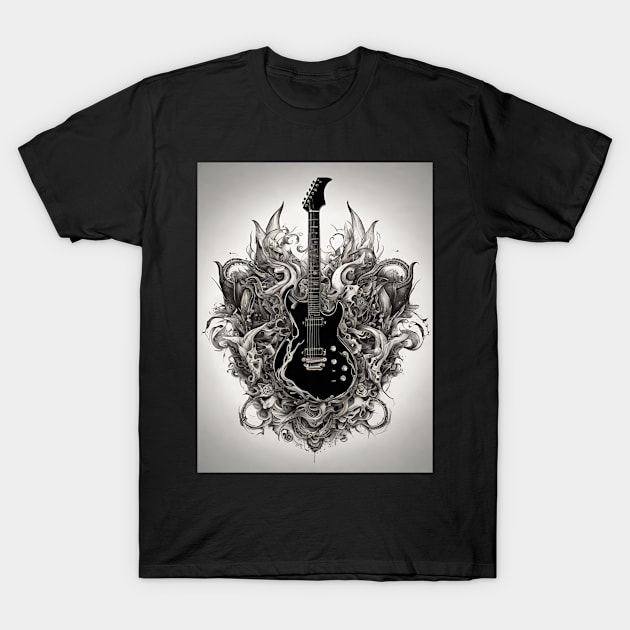 Guitar Art Design Images T-Shirt by Abeer Ahmad